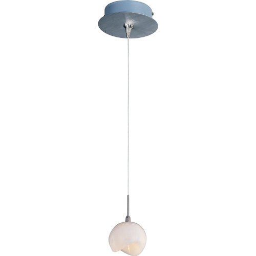 ET2 Lighting 3 3/4" 1-Light RapidJack Pendant and Canopy in Satin Nickel with Opal White Glass