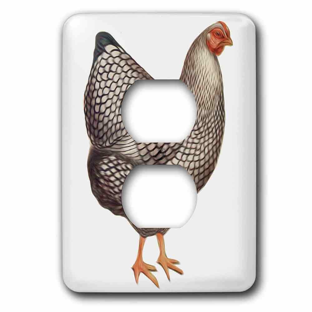Jazzy Wallplates Single Duplex Switchplate With Vintage Bird Illustration Faux Oil Painting Effect Chicken Hen