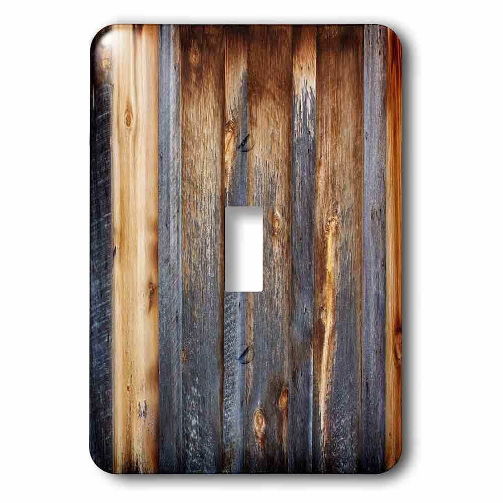 Jazzy Wallplates Single Toggle Switchplate With Brown Barn Wood Look