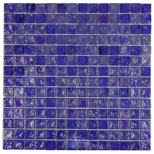 Distinctive Glass Mosaic Cobalt Blue Iridescent 12" x 12" Film Faced Sheet