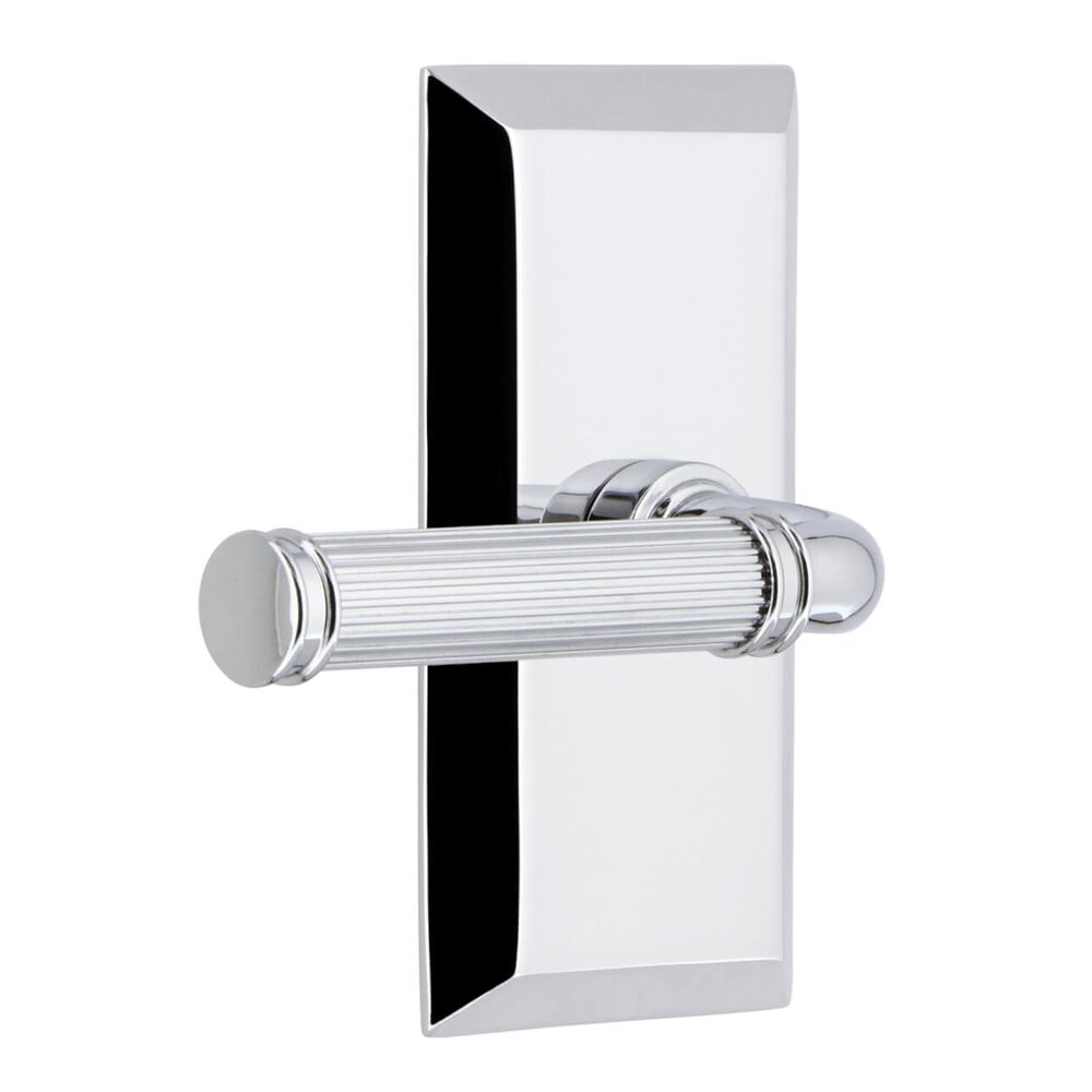 Grandeur Fifth Avenue Short Plate Privacy with Soleil Lever in Bright Chrome