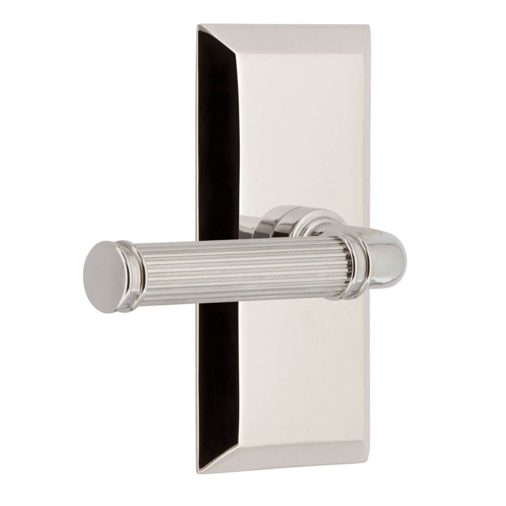 Grandeur Fifth Avenue Short Plate Privacy with Soleil Lever in Polished Nickel