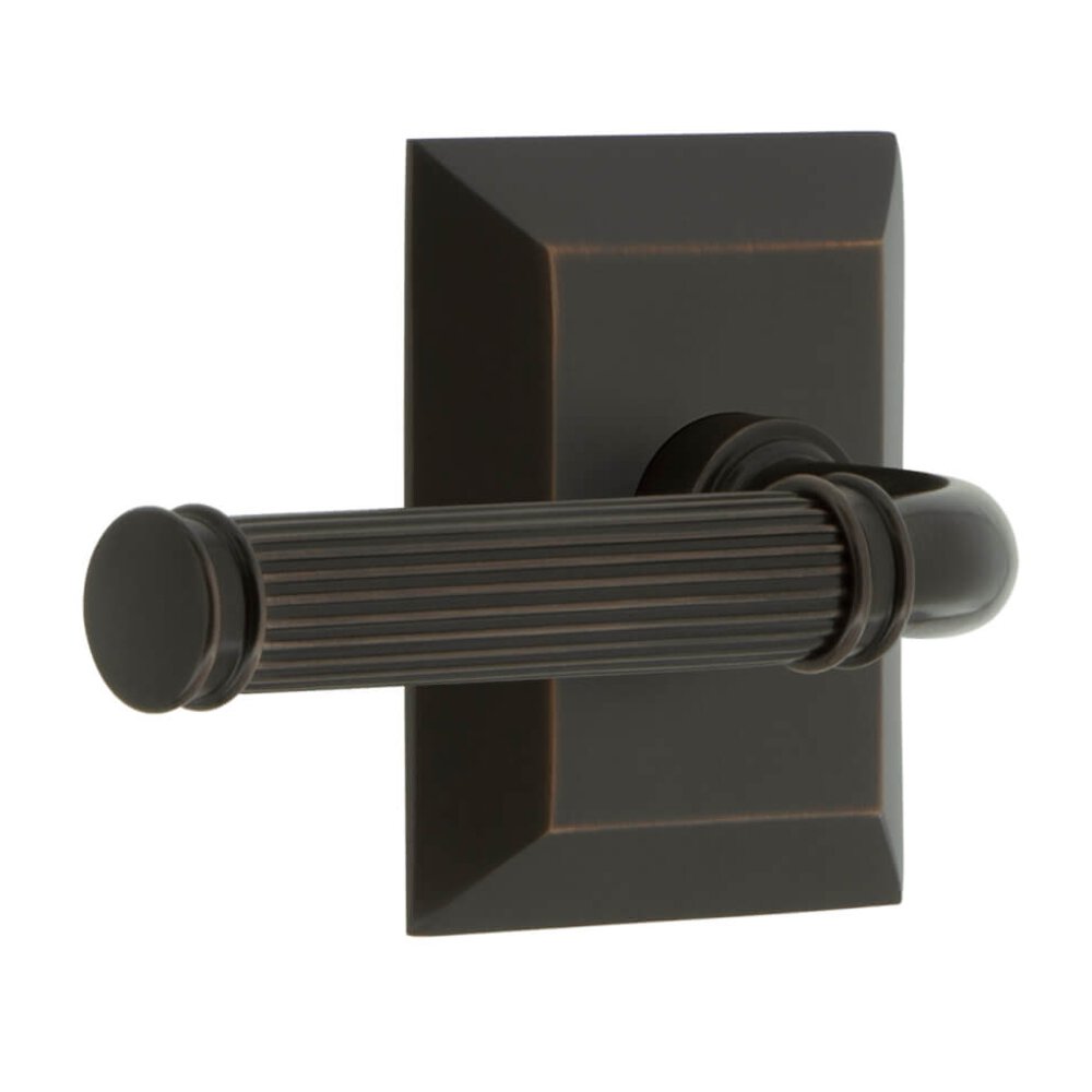 Grandeur Fifth Avenue Square Rosette Privacy with Soleil Lever in Timeless Bronze