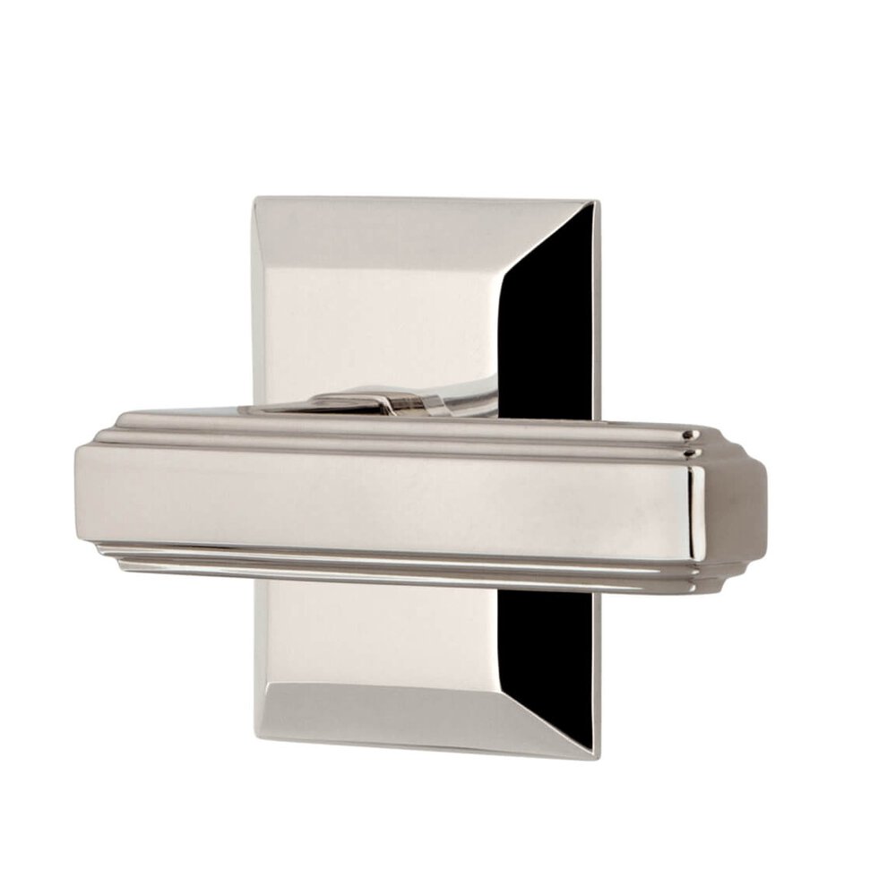 Grandeur Fifth Avenue Square Rosette Privacy with Carre Lever in Polished Nickel