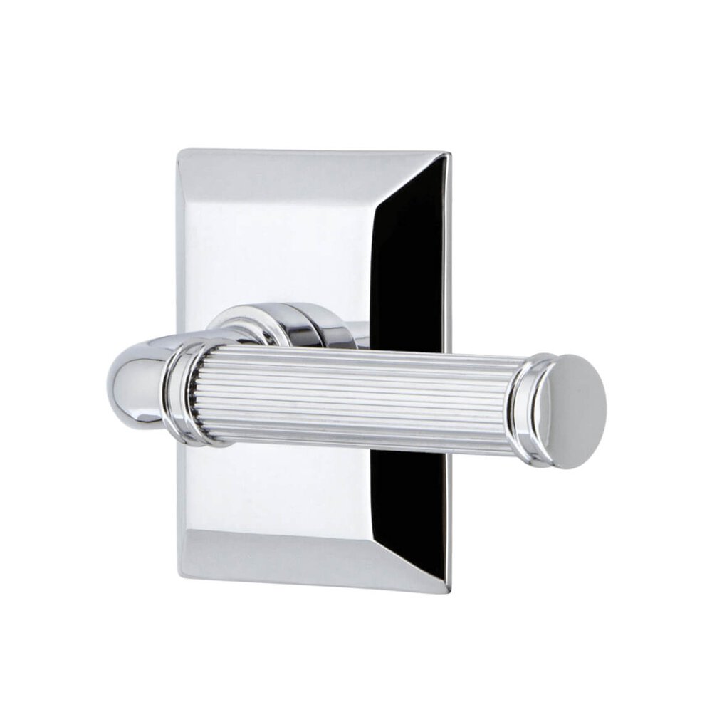 Grandeur Fifth Avenue Square Rosette Privacy with Soleil Lever in Bright Chrome