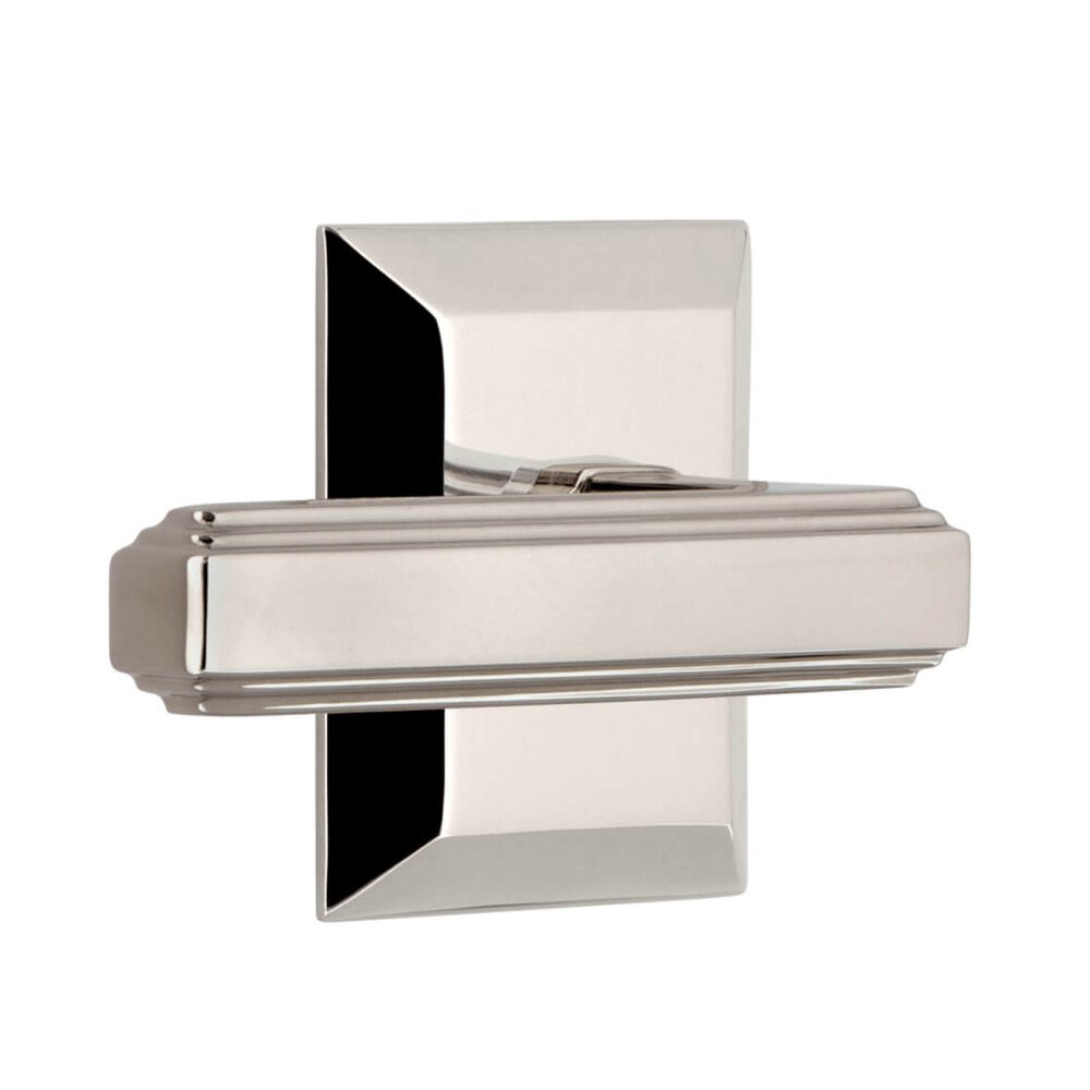 Grandeur Fifth Avenue Square Rosette Single Dummy with Carre Lever in Polished Nickel