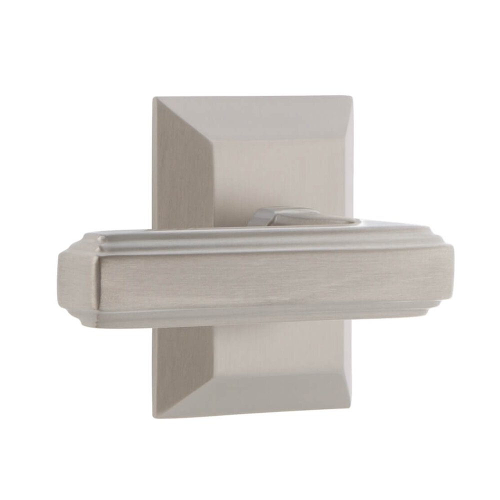 Grandeur Fifth Avenue Square Rosette Single Dummy with Carre Lever in Satin Nickel