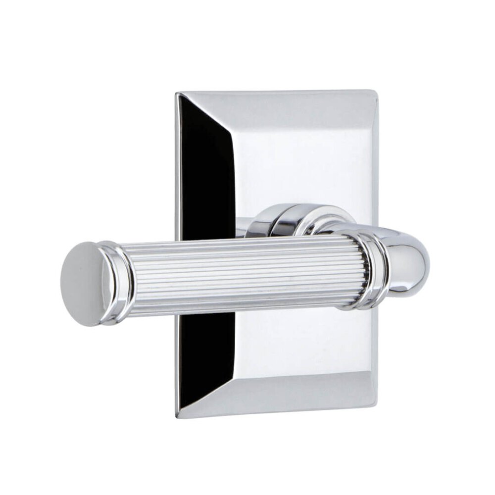 Grandeur Fifth Avenue Square Rosette Single Dummy with Soleil Lever in Bright Chrome