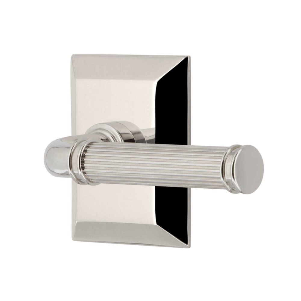 Grandeur Fifth Avenue Square Rosette Single Dummy with Soleil Lever in Polished Nickel