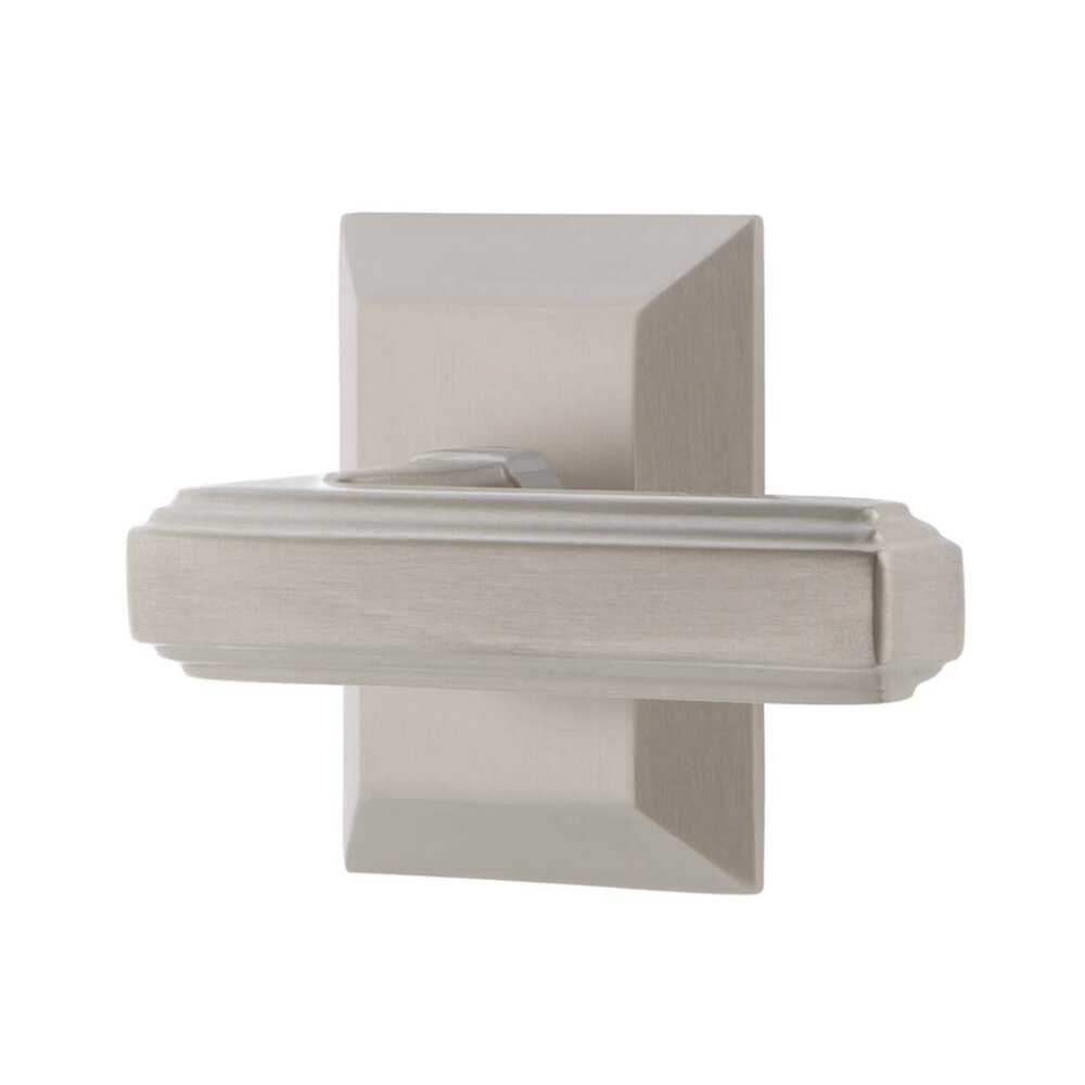 Grandeur Fifth Avenue Square Rosette Double Dummy with Carre Lever in Satin Nickel