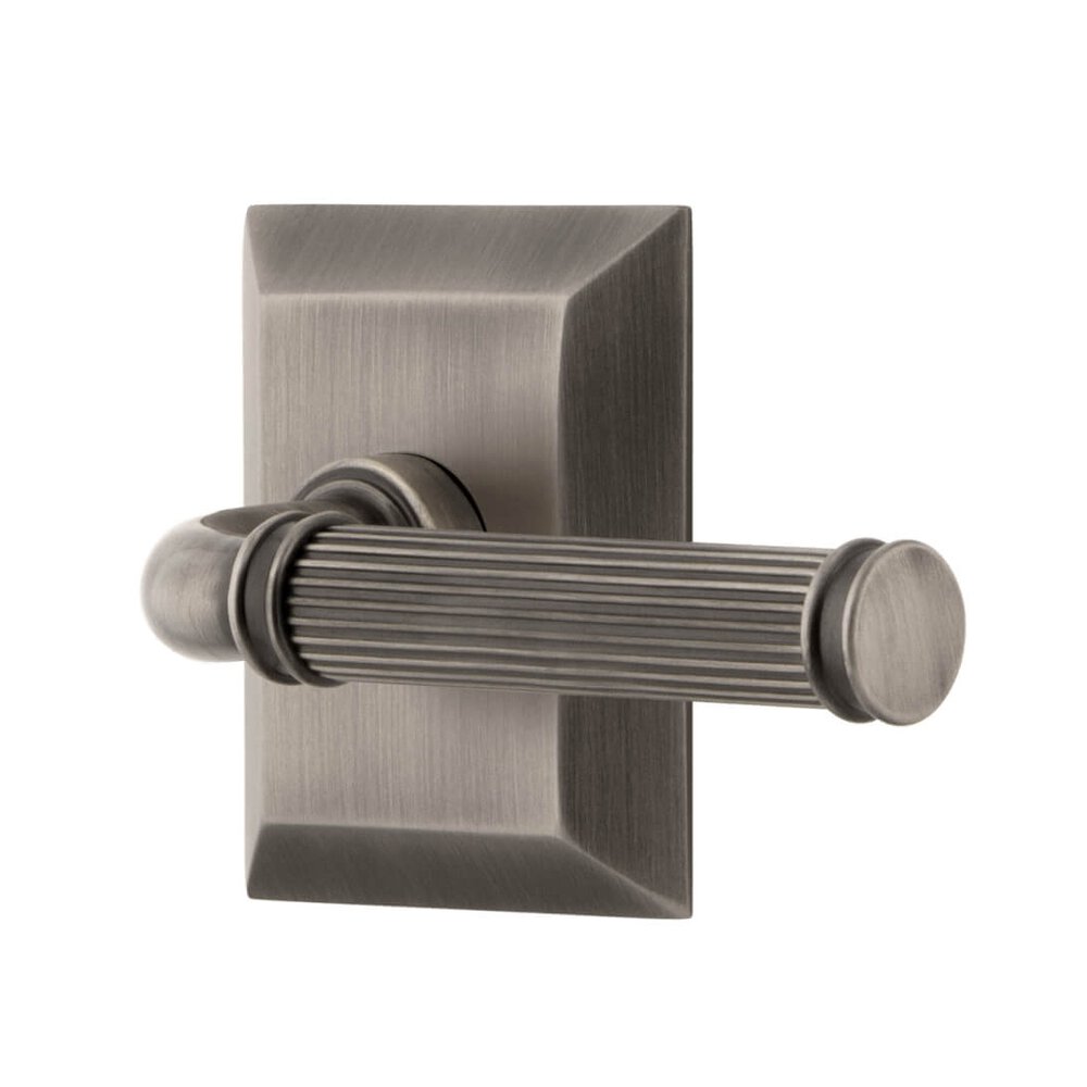 Grandeur Fifth Avenue Square Rosette Double Dummy with Soleil Lever in Antique Pewter