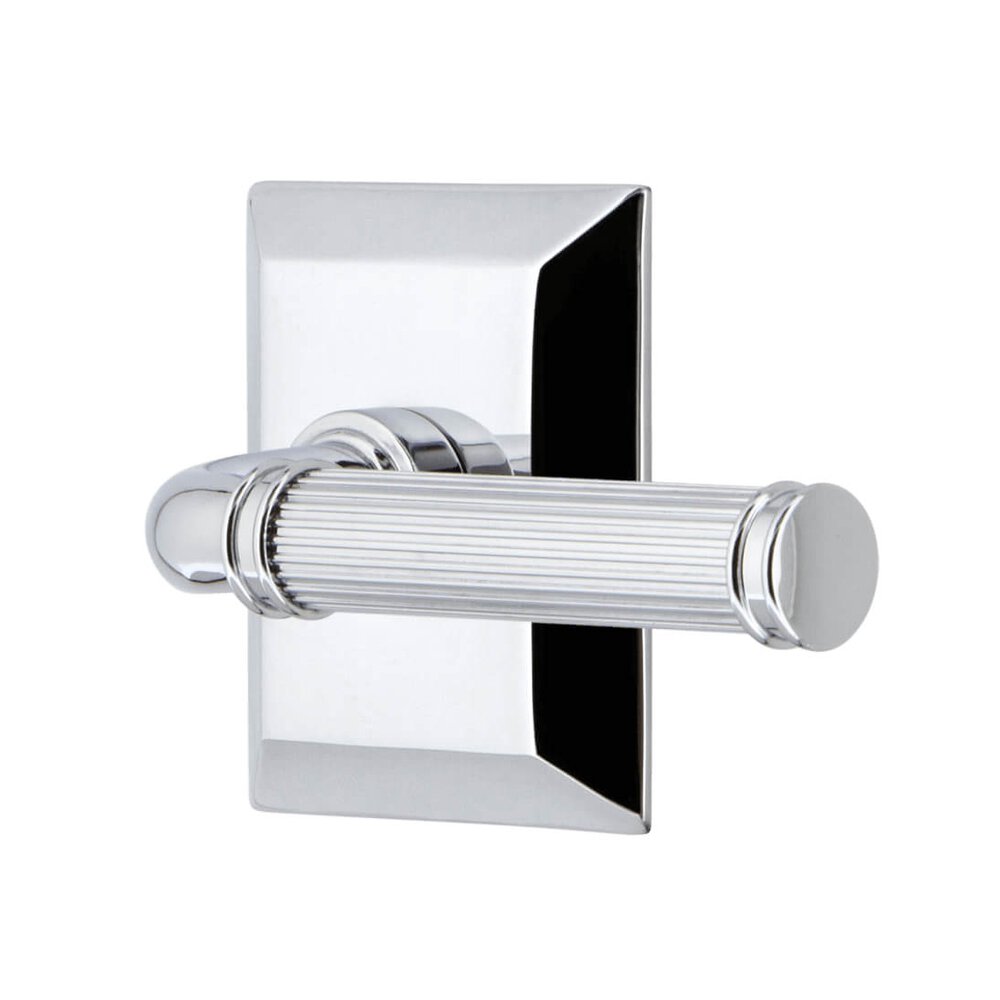 Grandeur Fifth Avenue Square Rosette Double Dummy with Soleil Lever in Bright Chrome