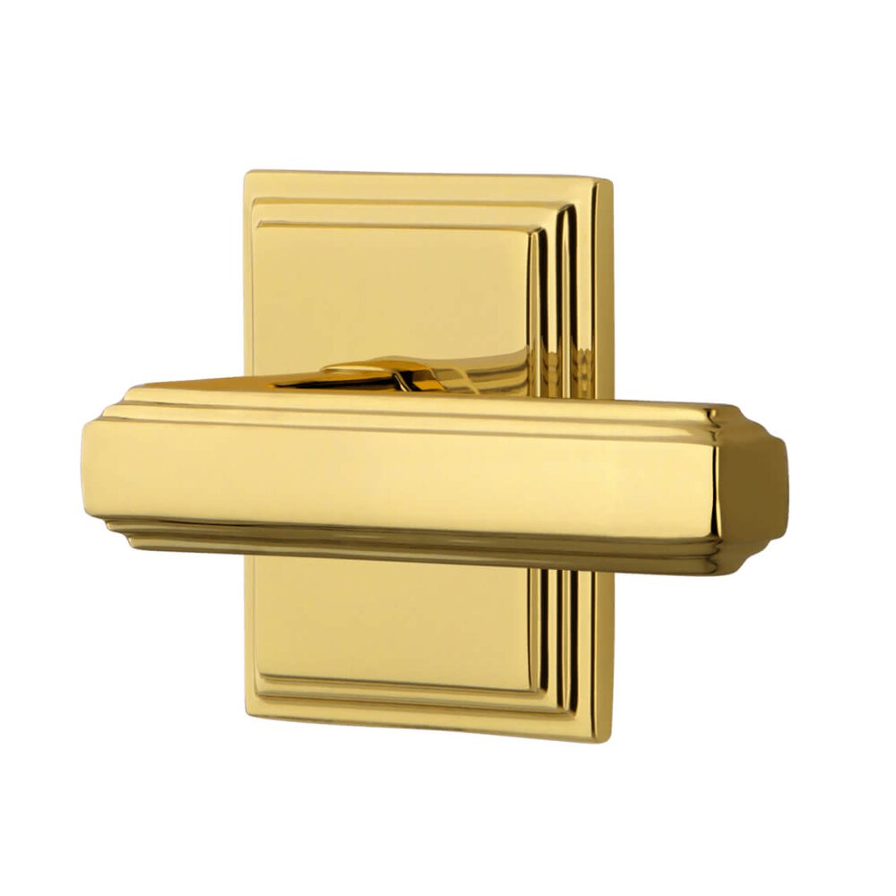 Grandeur Carre Square Rosette Double Dummy with Carre Lever in Lifetime Brass