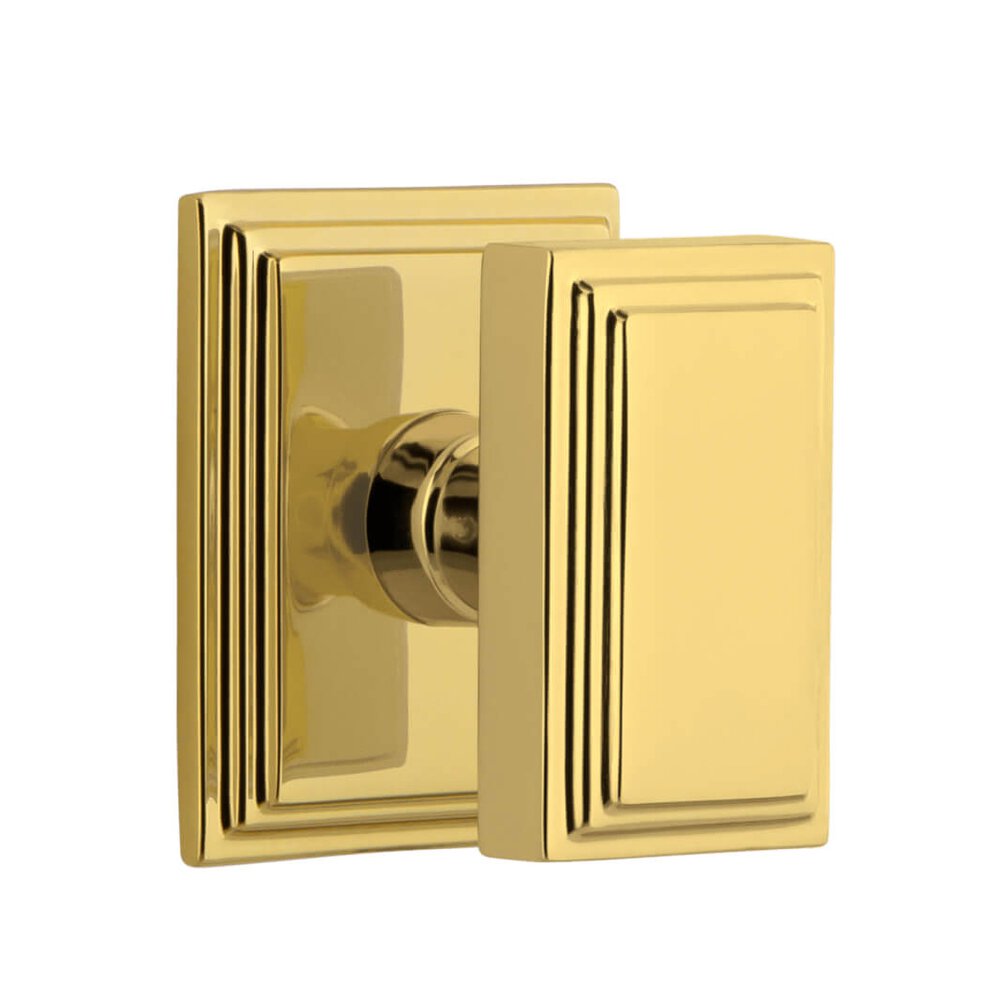 Grandeur Carre Square Rosette Passage with Carre Knob in Lifetime Brass