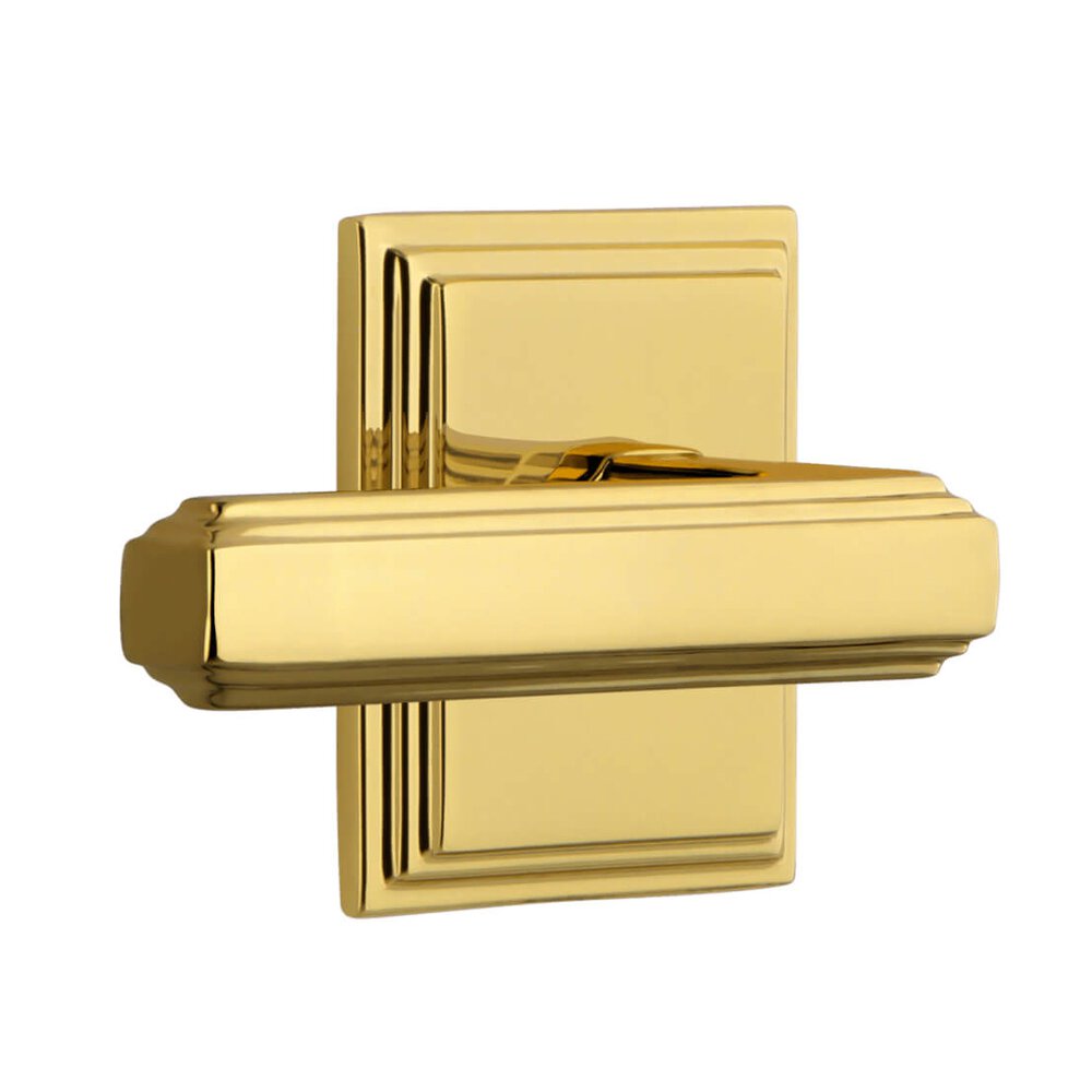 Grandeur Carre Square Rosette Privacy with Carre Lever in Lifetime Brass