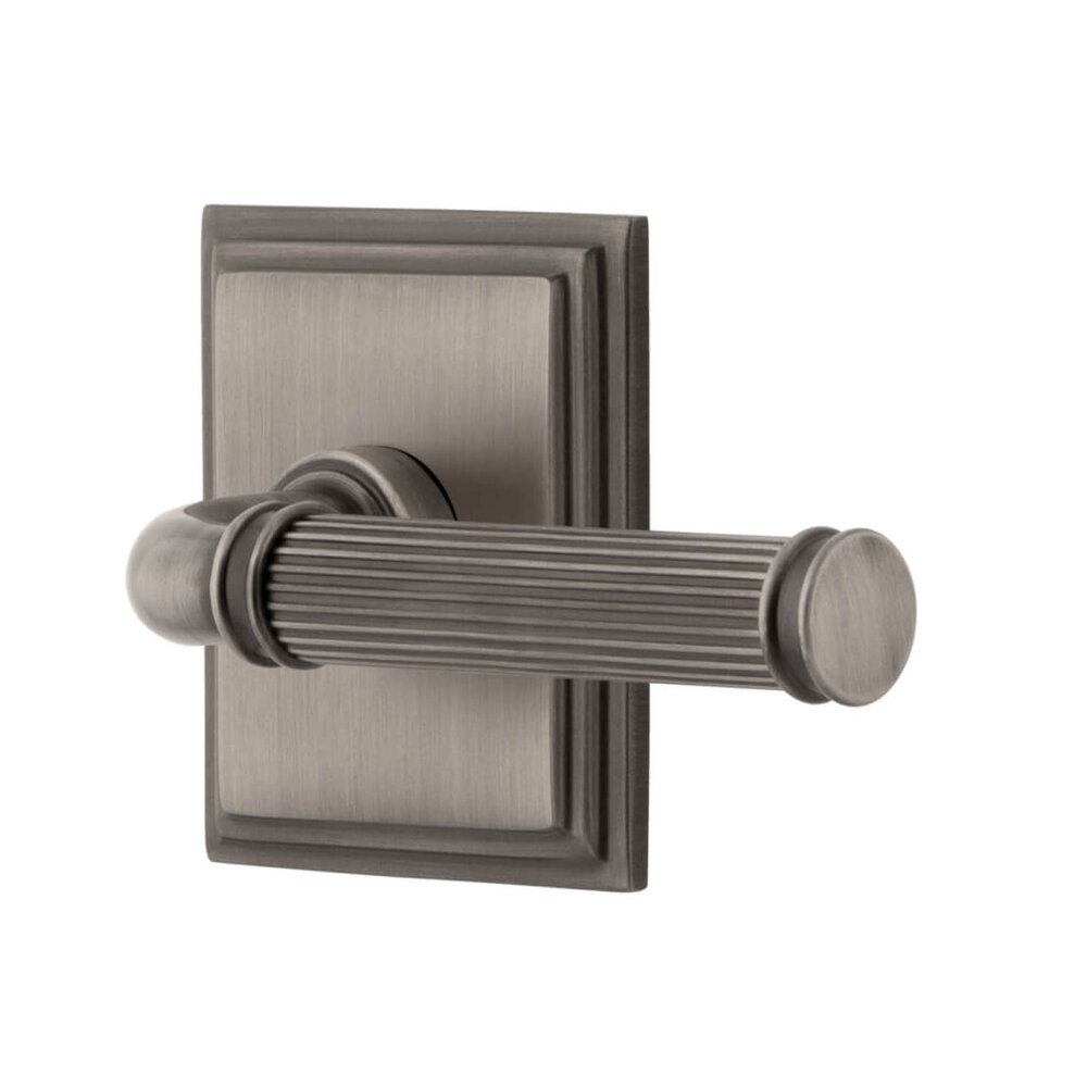 Grandeur Carre Square Rosette Privacy with Soleil Lever in Antique Pewter