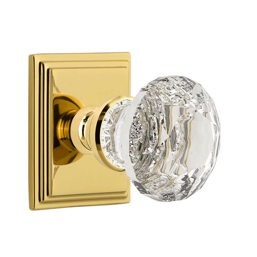 Grandeur Carre Square Rosette Single Dummy with Brilliant Crystal Knob in Lifetime Brass