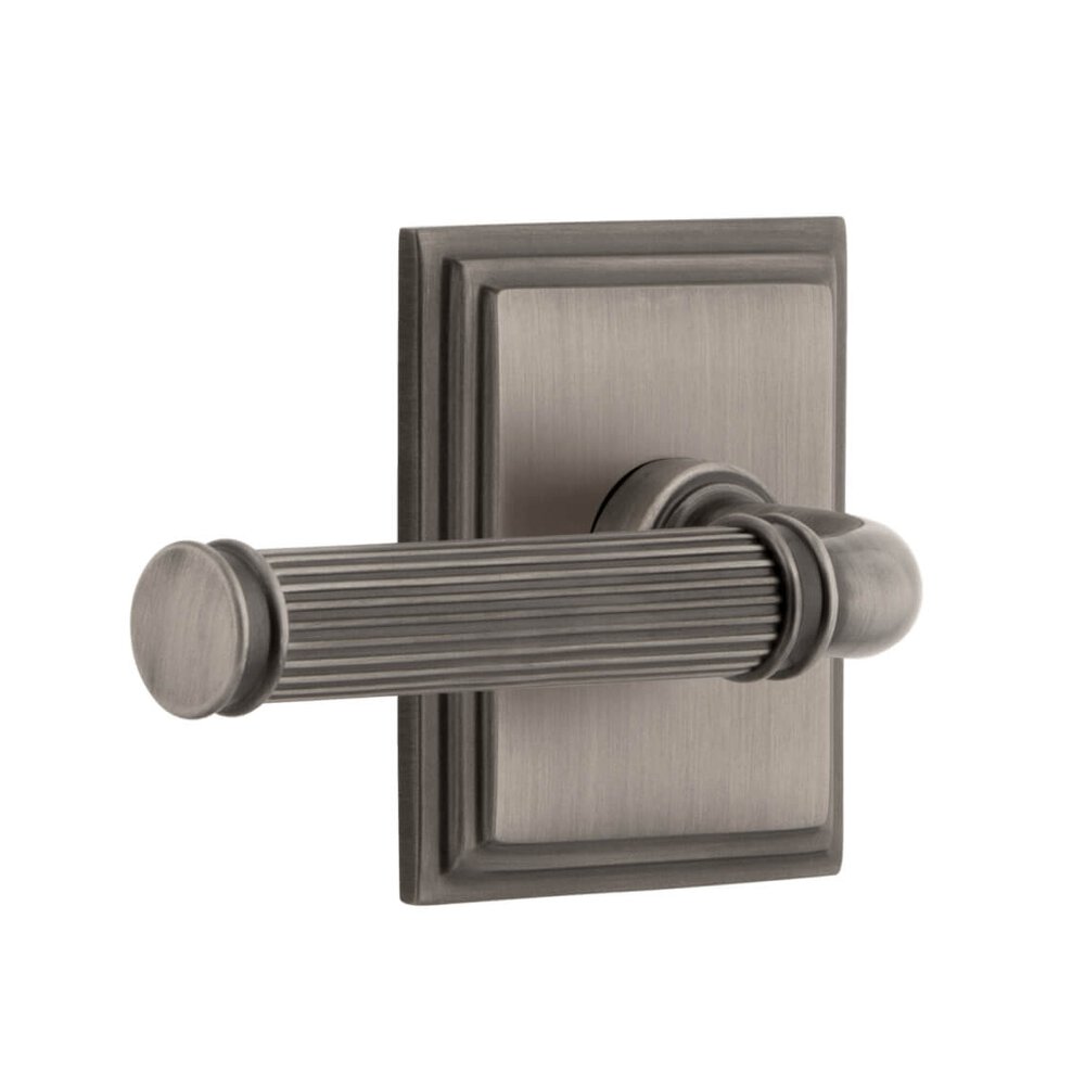 Grandeur Carre Square Rosette Single Dummy with Soleil Lever in Antique Pewter