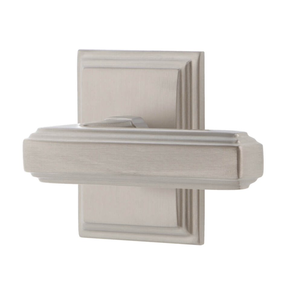 Grandeur Carre Square Rosette Single Dummy with Carre Lever in Satin Nickel