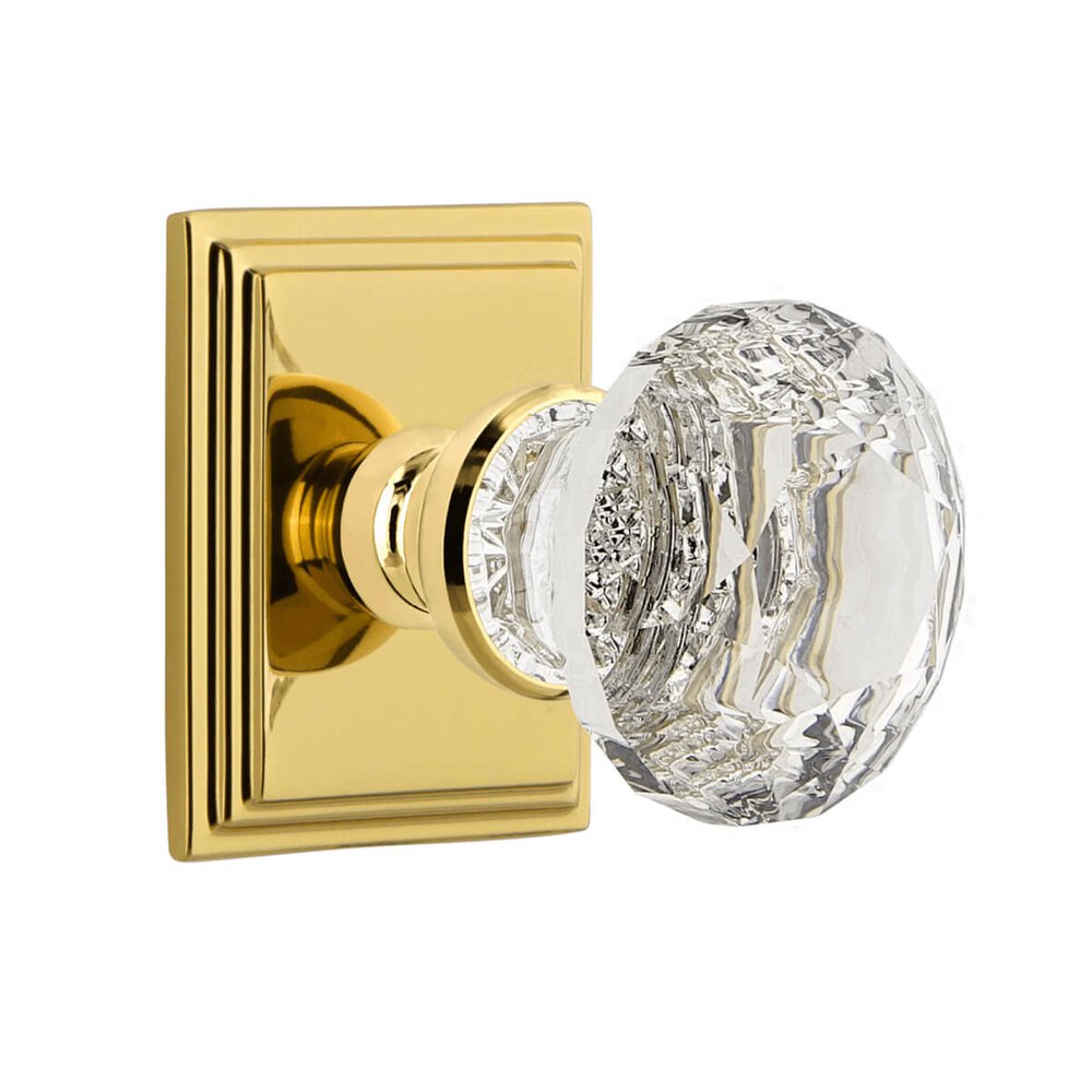 Grandeur Carre Square Rosette Double Dummy with Brilliant Crystal Knob in Lifetime Brass
