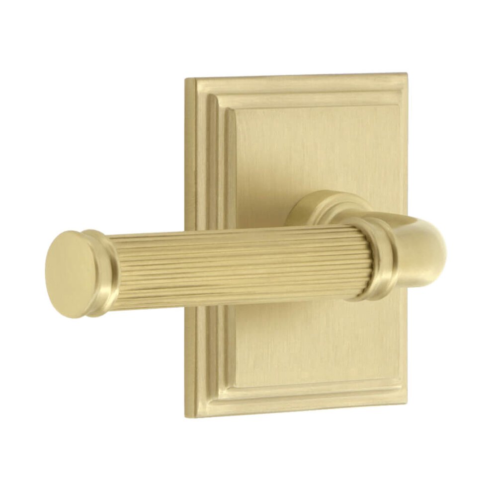 Grandeur Carre Square Rosette Privacy with Soleil Lever in Satin Brass