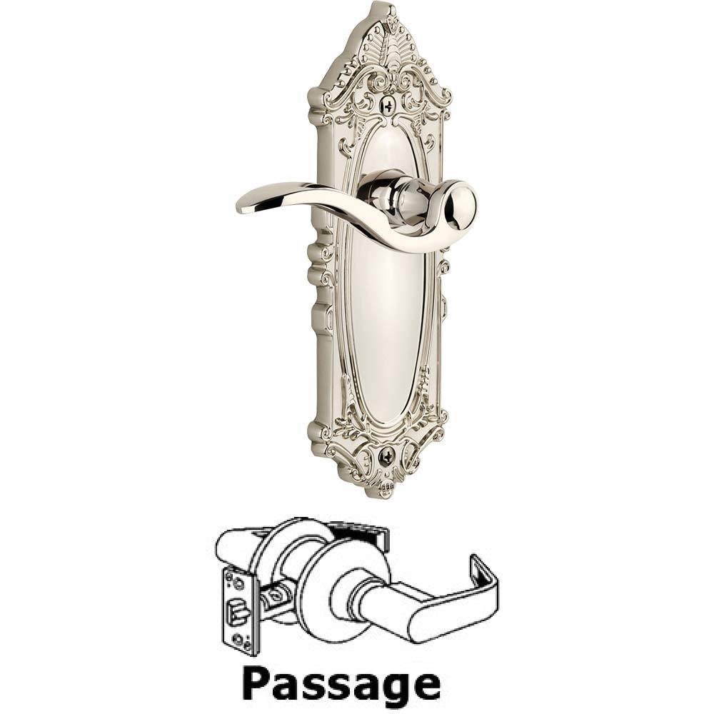Grandeur Complete Passage Set - Grande Victorian Plate with Bellagio Lever in Polished Nickel