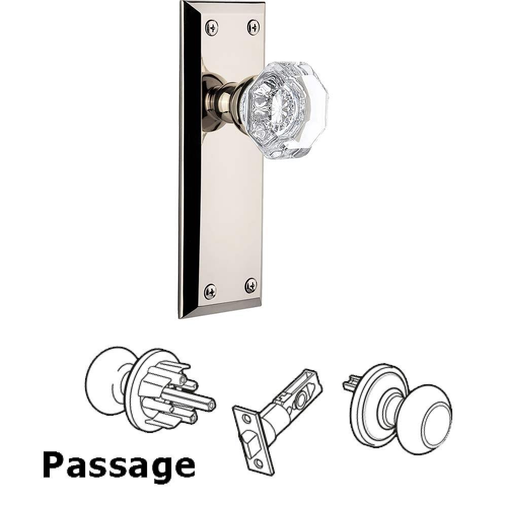 Grandeur Complete Passage Set - Fifth Avenue Plate with Chambord Knob in Polished Nickel