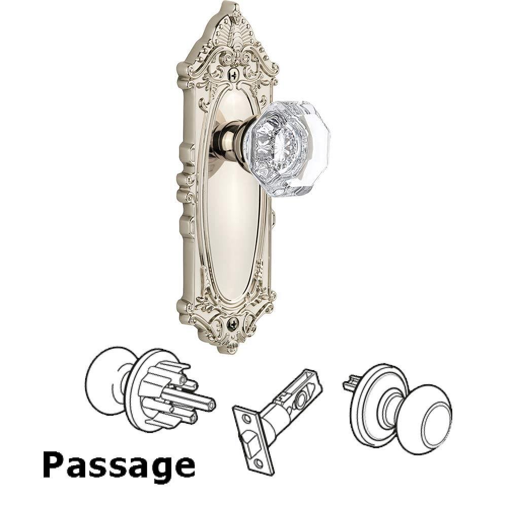 Grandeur Complete Passage Set - Grande Victorian Plate with Chambord Knob in Polished Nickel