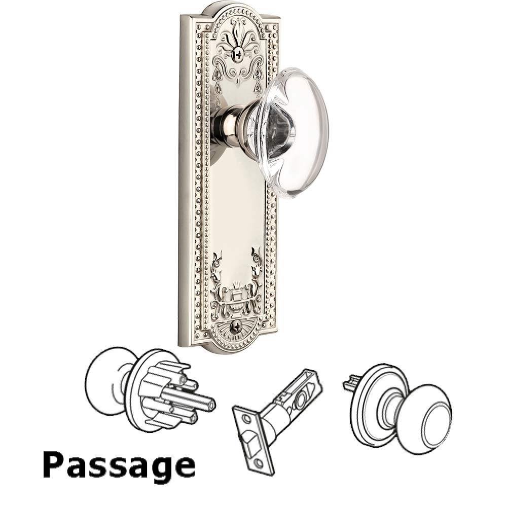 Grandeur Complete Passage Set - Parthenon Plate with Provence Knob in Polished Nickel