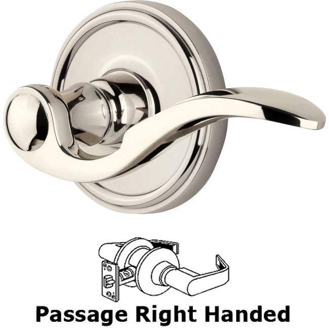 Grandeur Passage Georgetown Rosette with Bellagio Right Handed Lever in Polished Nickel