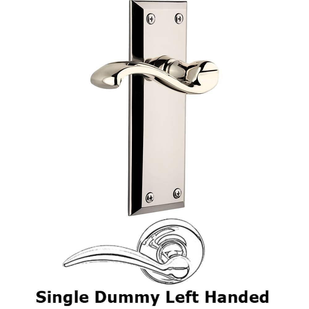 Grandeur Single Dummy Fifth Avenue Plate with Portofino Left Handed Lever in Polished Nickel