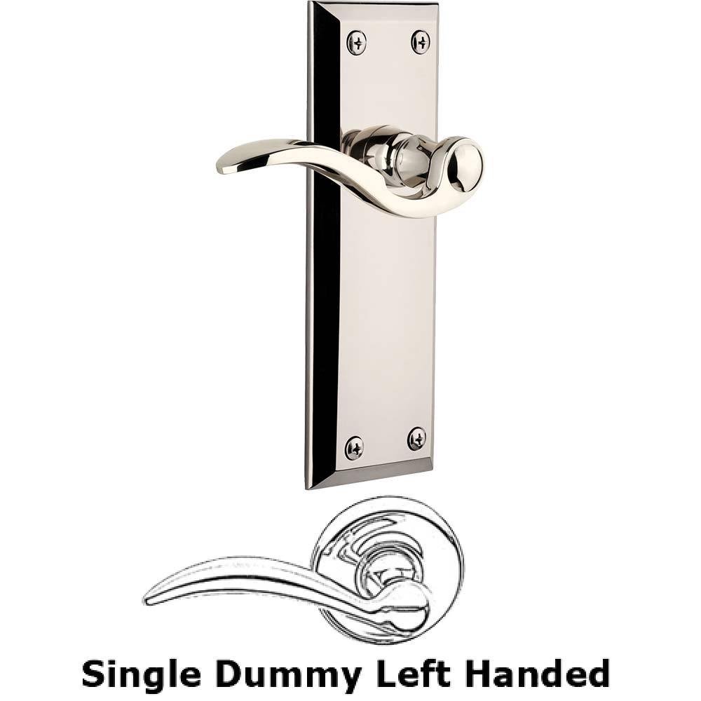 Grandeur Single Dummy Fifth Avenue Plate with Bellagio Left Handed Lever in Polished Nickel