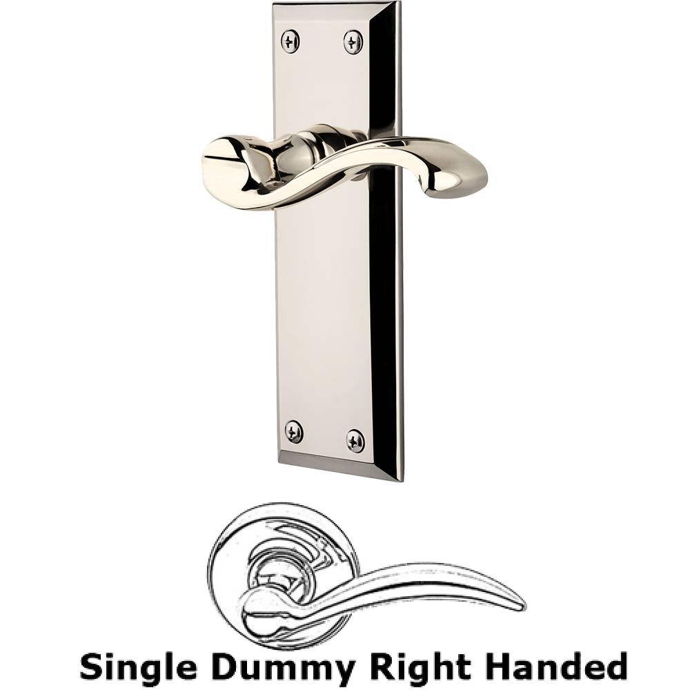 Grandeur Single Dummy Fifth Avenue Plate with Portofino Right Handed Lever in Polished Nickel