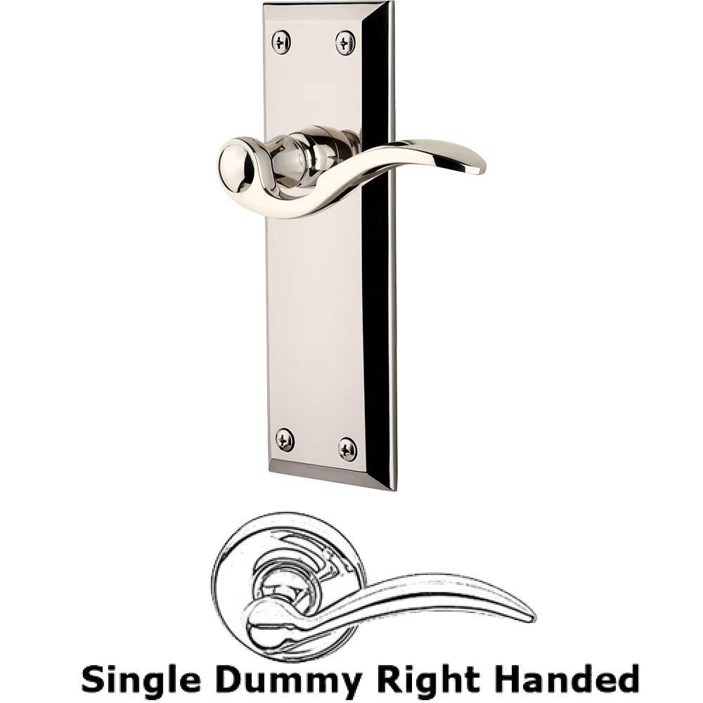 Grandeur Single Dummy Fifth Avenue Plate with Bellagio Right Handed Lever in Polished Nickel