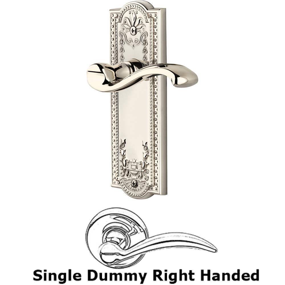Grandeur Single Dummy Parthenon Plate with Portofino Right Handed Lever in Polished Nickel