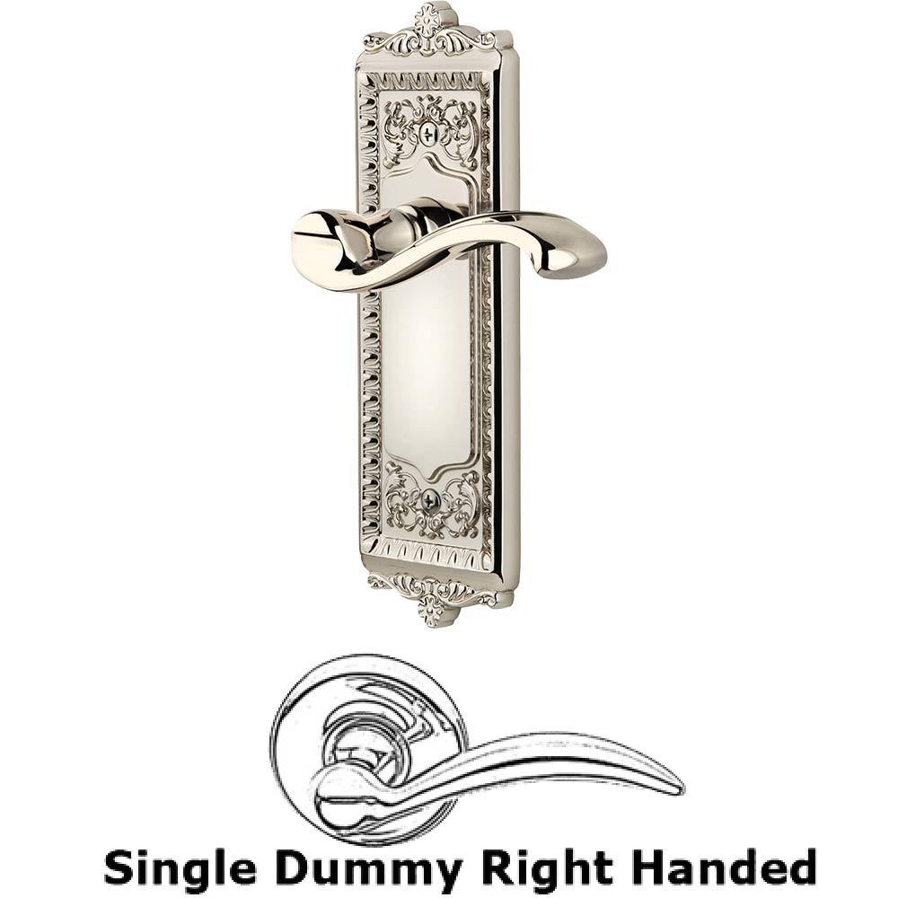 Grandeur Single Dummy Windsor Plate with Right Handed Portofino Lever in Polished Nickel