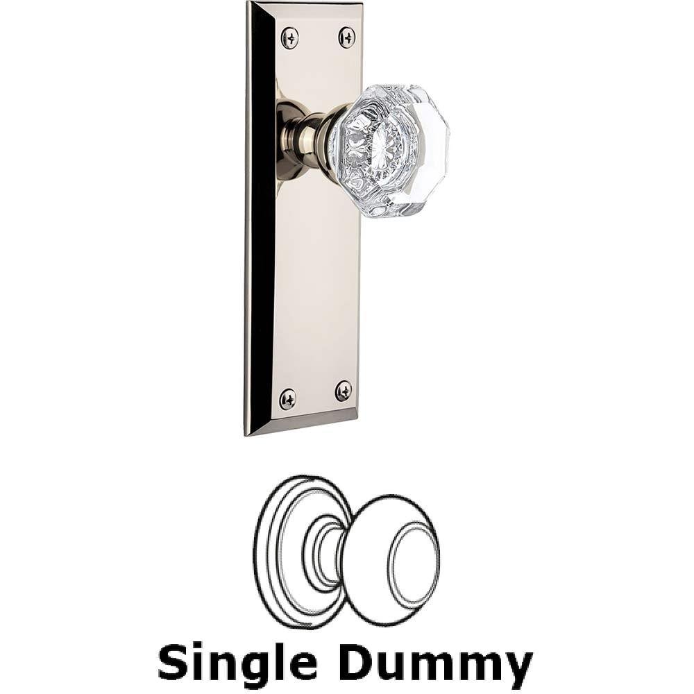 Grandeur Single Dummy Knob - Fifth Avenue Plate with Chambord Knob in Polished Nickel