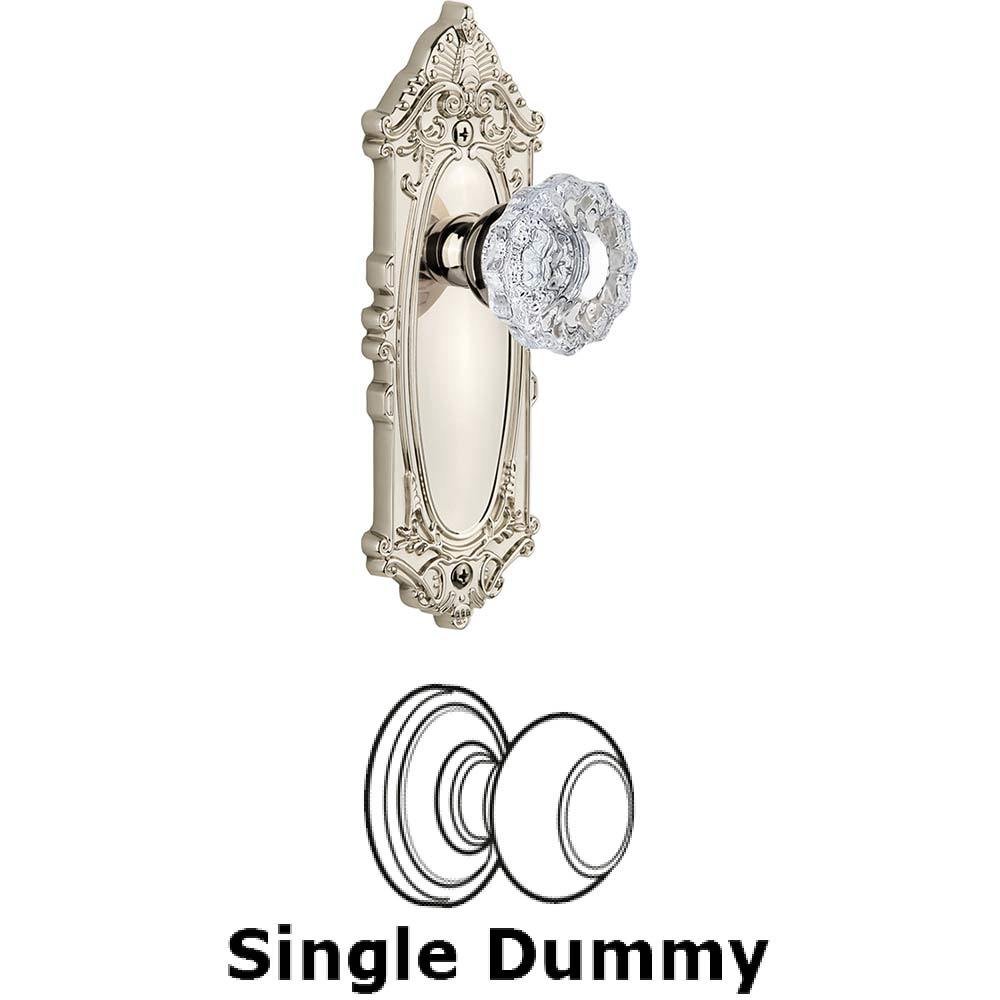 Grandeur Single Dummy Knob - Grande Victorian Plate with Versailles Knob in Polished Nickel