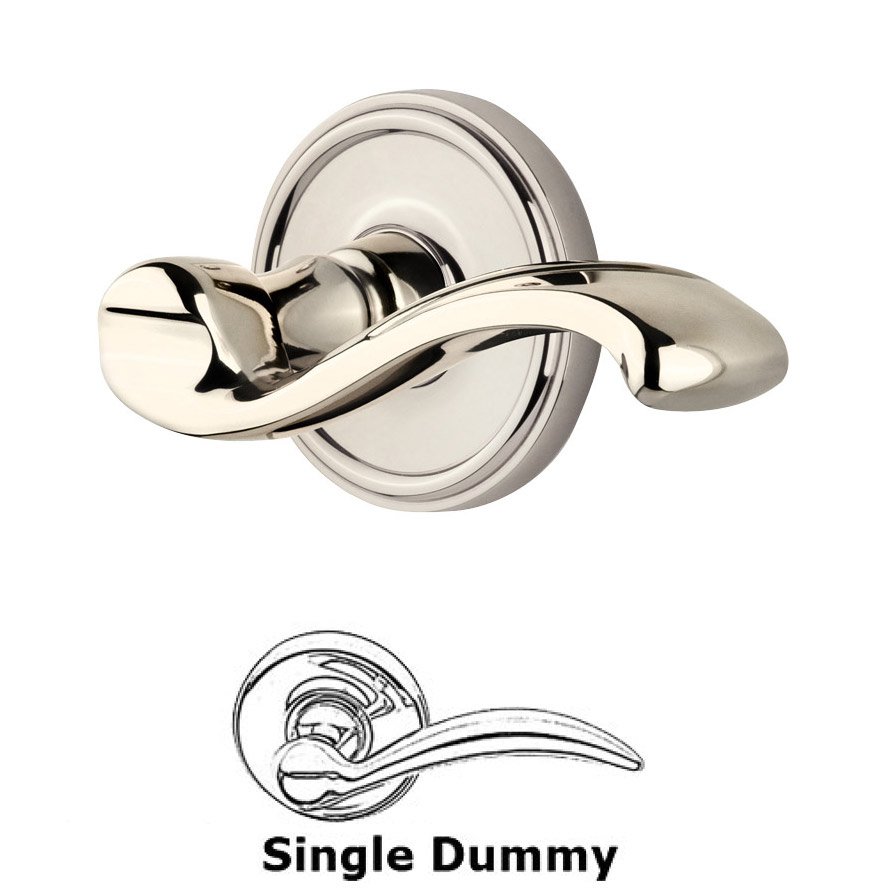 Grandeur Single Dummy Georgetown Rosette with Portofino Right Handed Lever in Polished Nickel