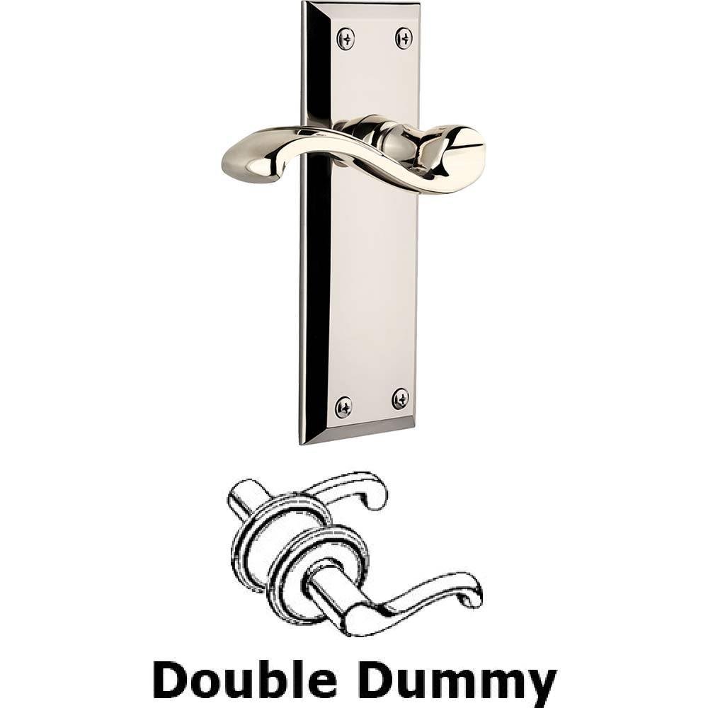 Grandeur Double Dummy Fifth Avenue Plate with Portofino Right Handed Lever in Polished Nickel