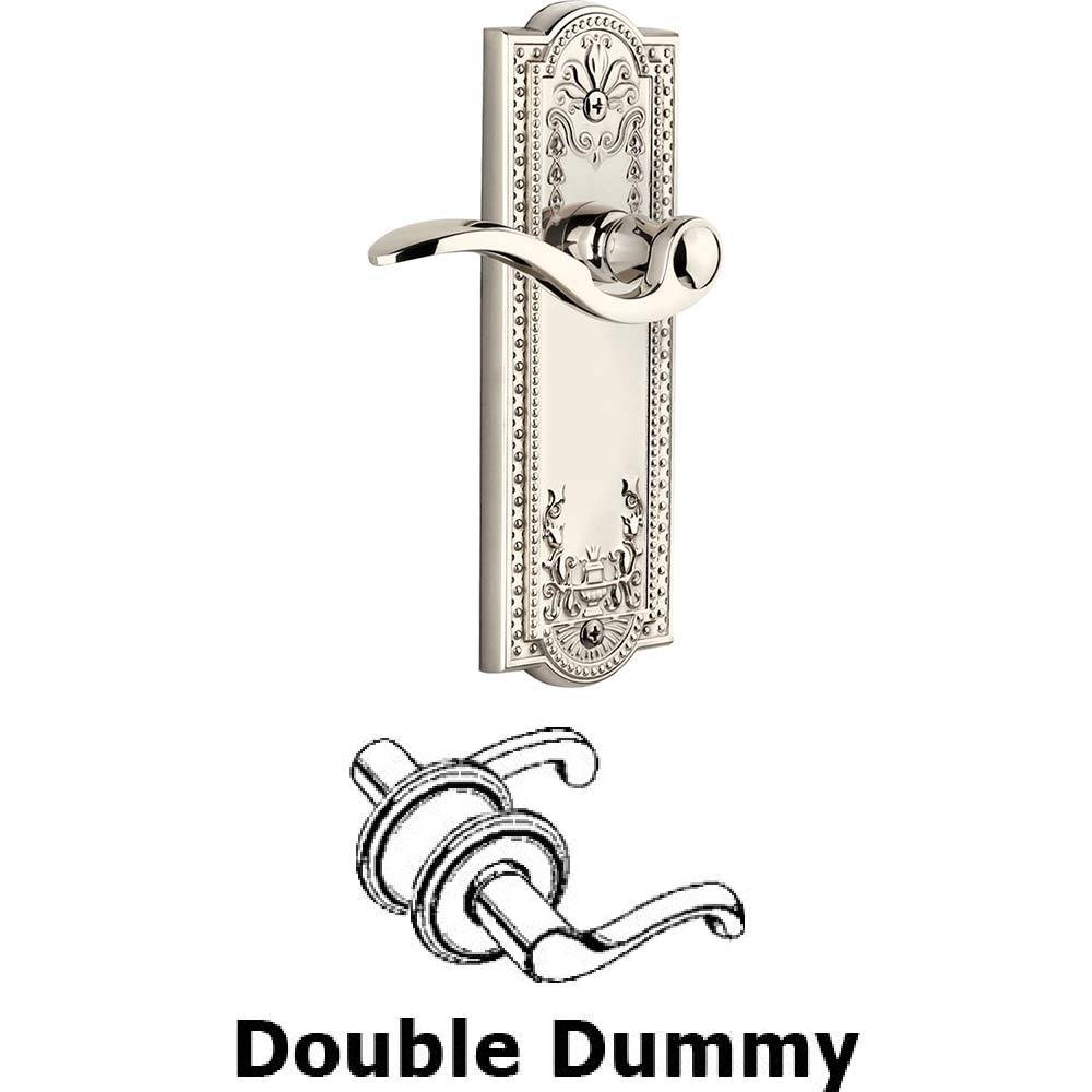 Grandeur Double Dummy Parthenon Plate with Bellagio Left Handed Lever in Polished Nickel