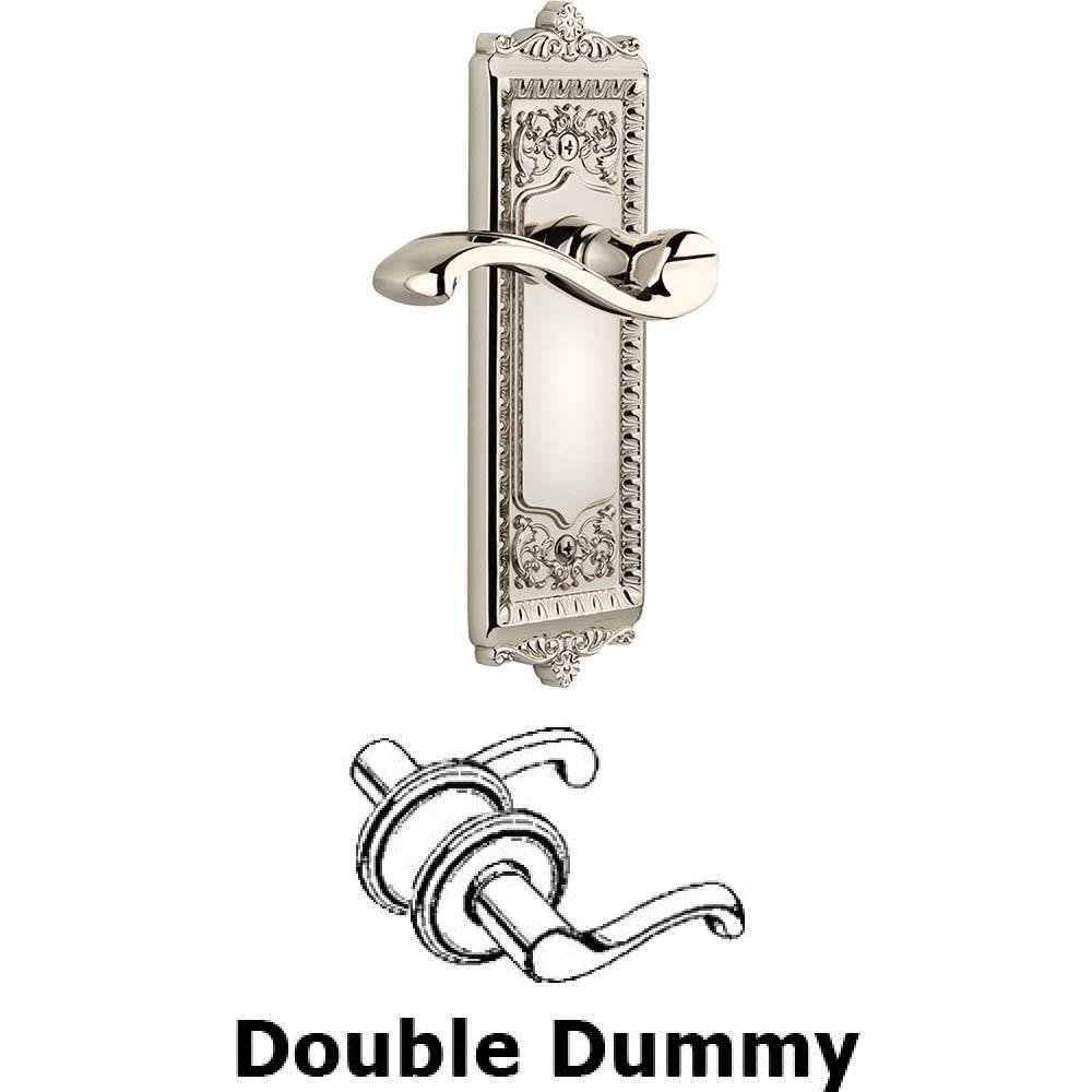 Grandeur Double Dummy Windsor Plate with Left Handed Portofino Lever in Polished Nickel