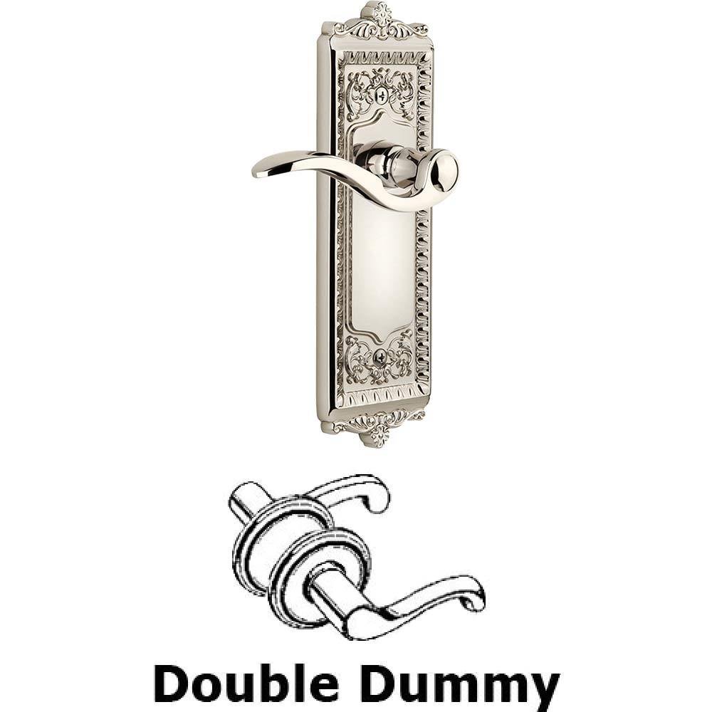 Grandeur Double Dummy Windsor Plate with Left Handed Bellagio Lever in Polished Nickel