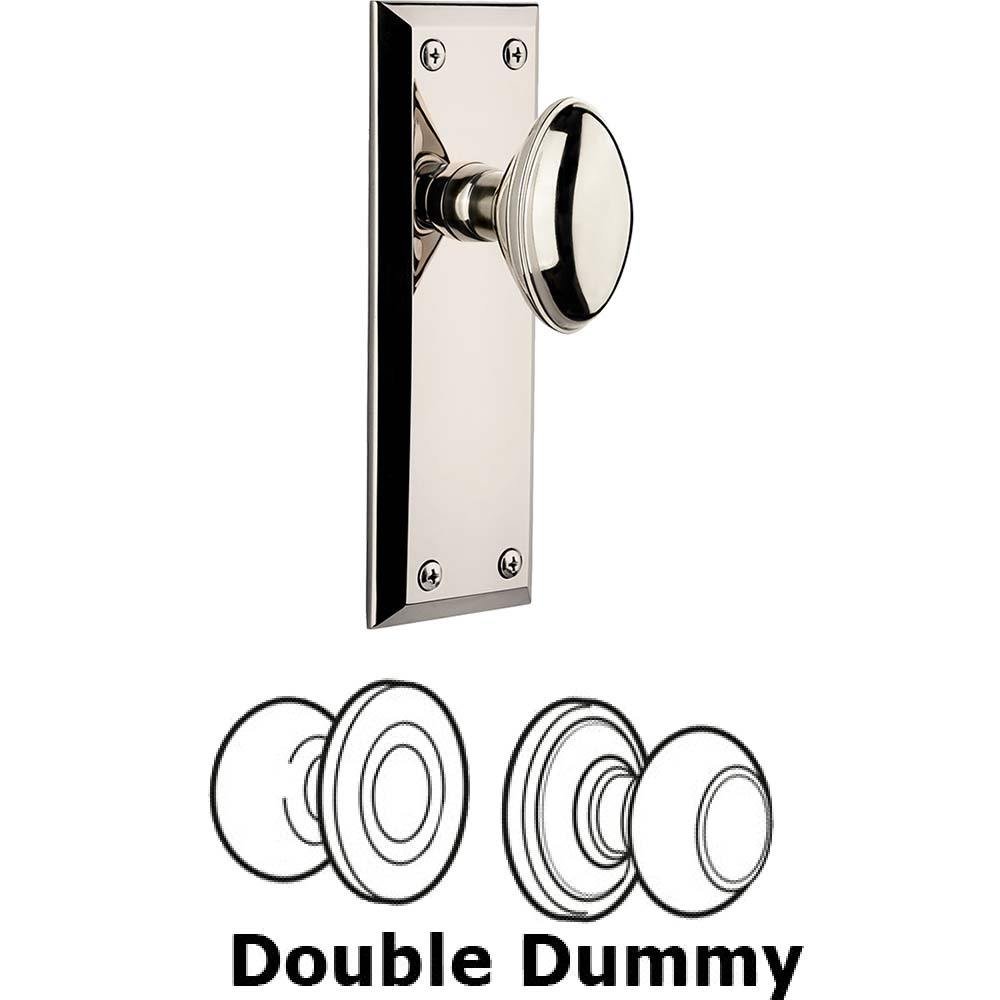 Grandeur Double Dummy Set - Fifth Avenue Plate with Eden Prairie Knob in Polished Nickel