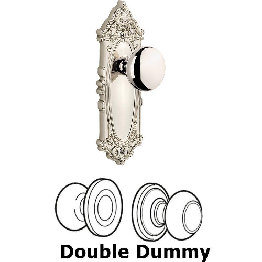 Grandeur Double Dummy Set - Grande Victorian Plate with Fifth Avenue Knob in Polished Nickel