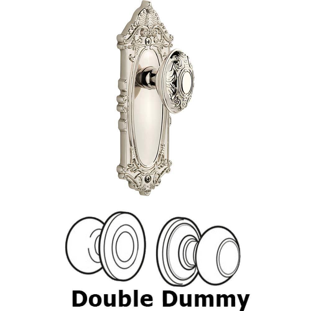 Grandeur Double Dummy Set - Grande Victorian Plate with Grande Victorian Knob in Polished Nickel