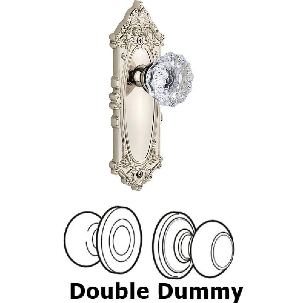 Grandeur Double Dummy Set - Grande Victorian Plate with Fontainebleau Knob in Polished Nickel