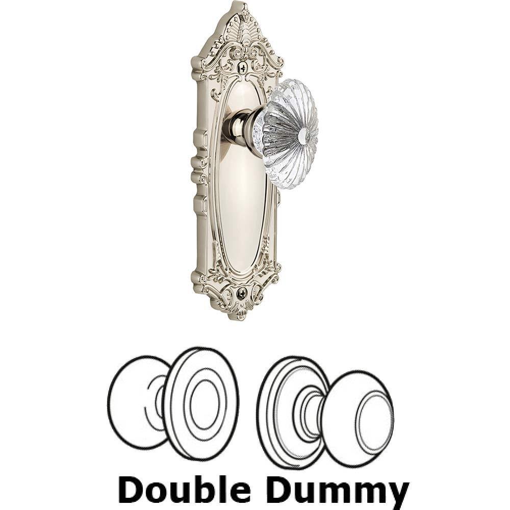 Grandeur Double Dummy Set - Grande Victorian Plate with Burgundy Knob in Polished Nickel