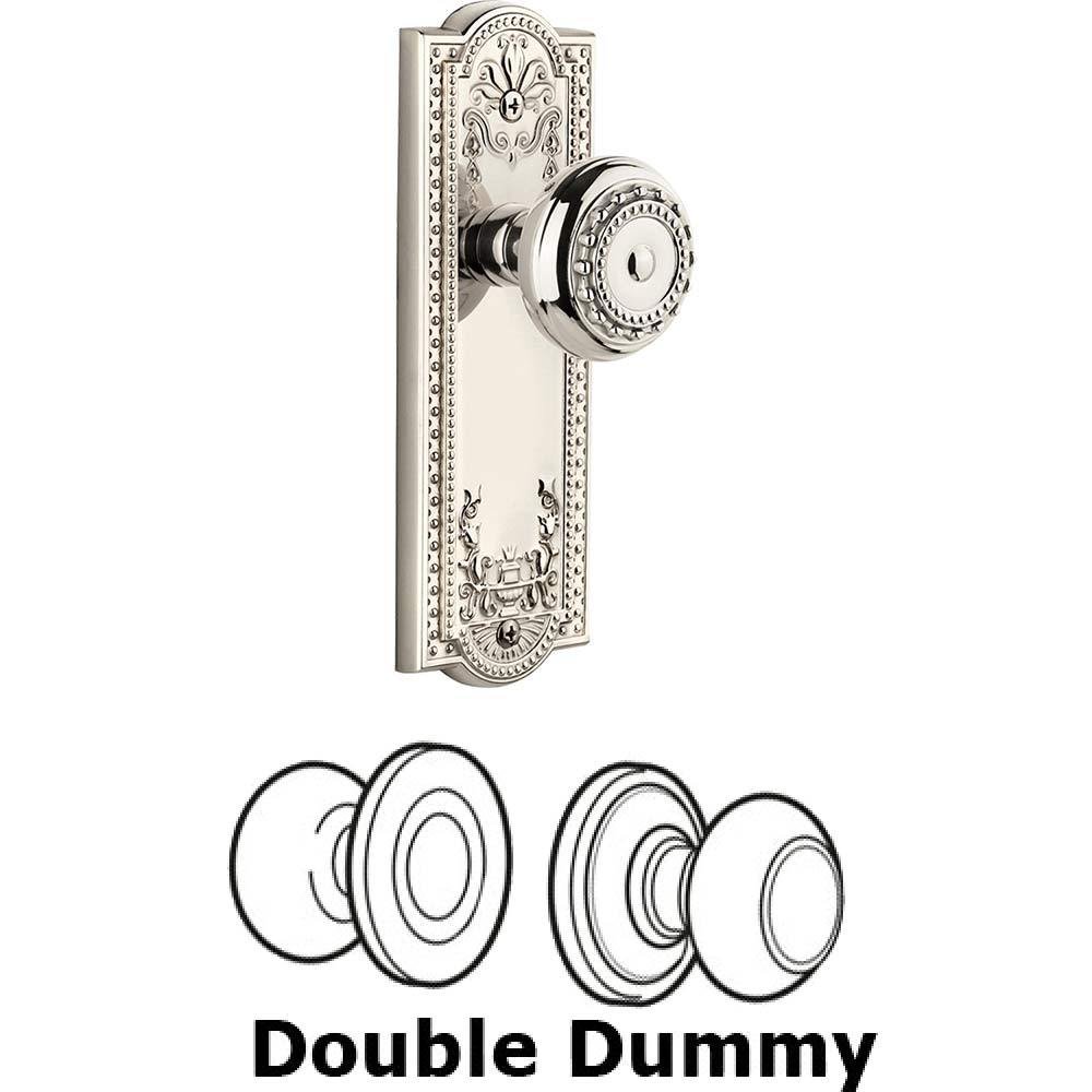 Grandeur Double Dummy Set - Parthenon Plate with Parthenon Knob in Polished Nickel