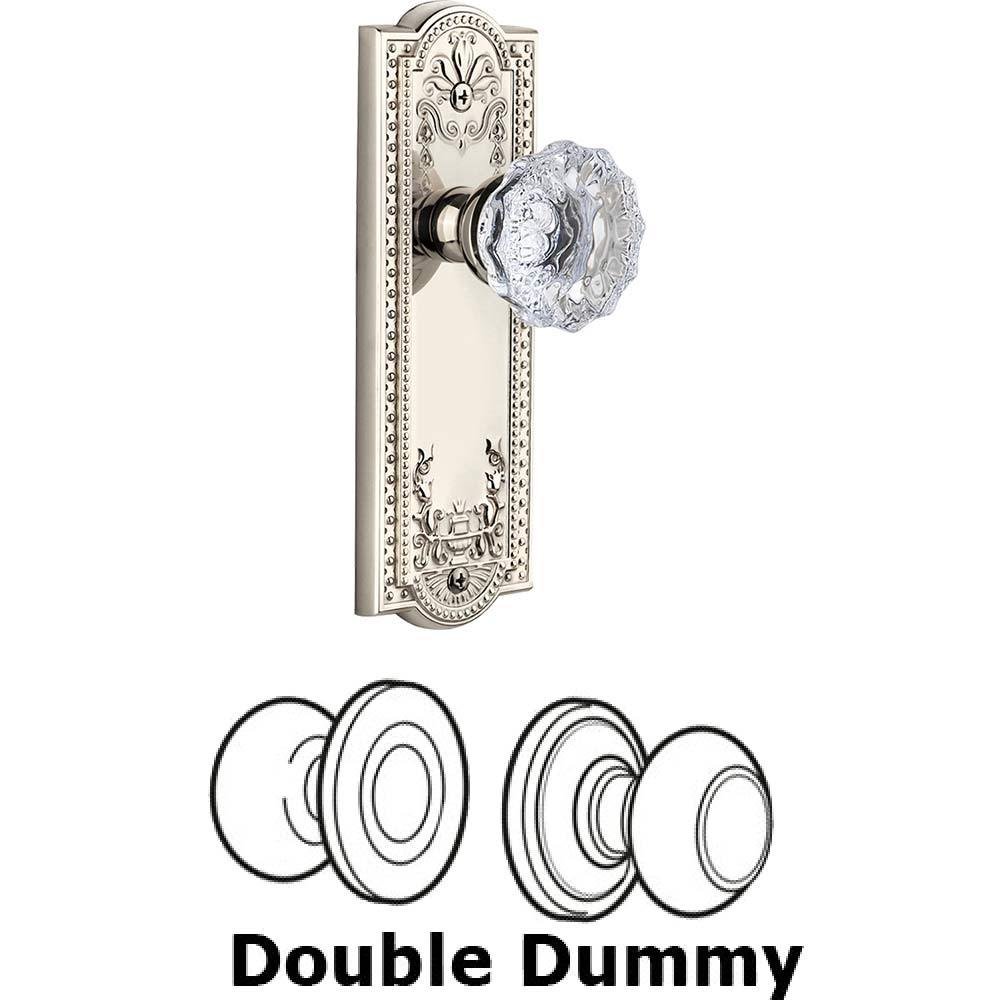Grandeur Double Dummy Set - Parthenon Plate with Fontainebleau Knob in Polished Nickel